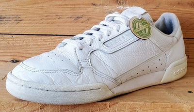 Adidas Continental 80 Low Leather Trainers UK9.5/US10/EU44 CG7120 Triple White