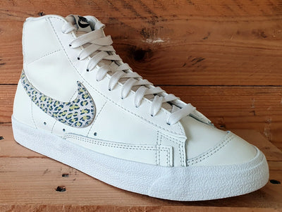 Nike Blazer Mid 77 Leather Trainers UK6.5/US9/EU40.5 DH9633-100 Lemon Leopard