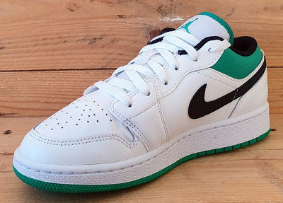 Nike Air Jordan 1 Leather GS Trainers UK4.5/US5Y/EU37.5 553560-129 White Green