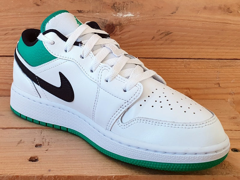 Nike Air Jordan 1 Leather GS Trainers UK4.5/US5Y/EU37.5 553560-129 White Green