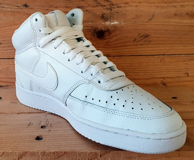 Nike Court Vision Mid Leather Trainers UK5.5/US8/EU39 CD5436-100 Triple White