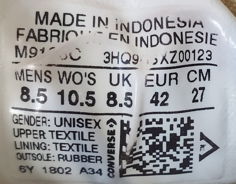 Converse All Star Chuck Taylor Low Canvas Trainers UK8.5/US8.5/EU42 M9166C Black