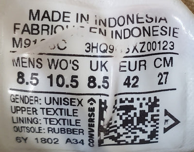 Converse All Star Chuck Taylor Low Canvas Trainers UK8.5/US8.5/EU42 M9166C Black