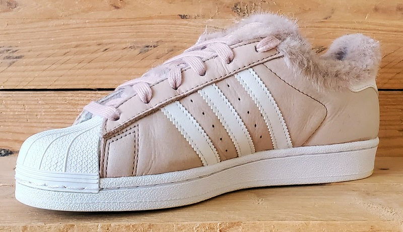 Adidas Superstar Low Suede Trainers UK4/US5.5/EU36.5 BB6371 Fur Pink/White