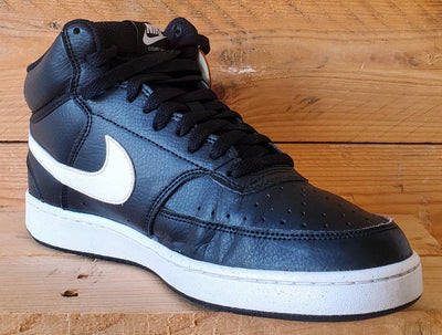 Nike Court Vision Mid Leather Trainers UK8/US9/EU42.5 DN3577-001 Black/White