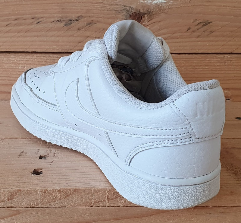 Nike Court Vision Low Leather Trainers UK4/US6.5/EU37.5 CD5434-100 Triple White