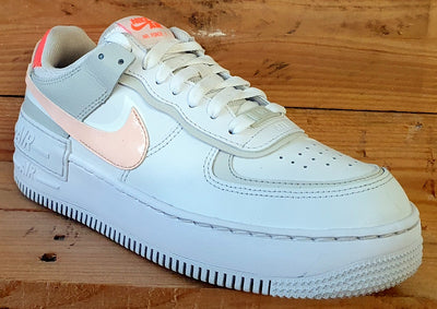 Nike Air Force 1 Shadow Low Trainers UK6/US8.5/E40 DH3896-100 Crimson Tint/White