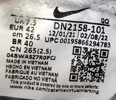 Nike Blazer 77 Jumbo Low Leather Trainers UK7.5/US8.5/E42 DN2158-101 White/Black