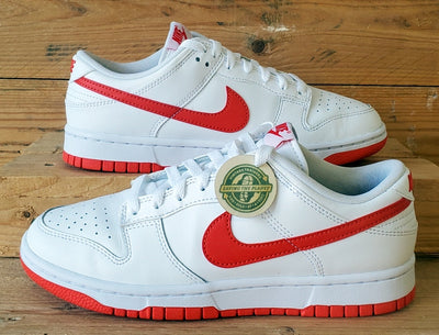 Nike Dunk Retro Low Leather Trainers UK6/US6.5/EU39 DV0831-103 White/Picante Red