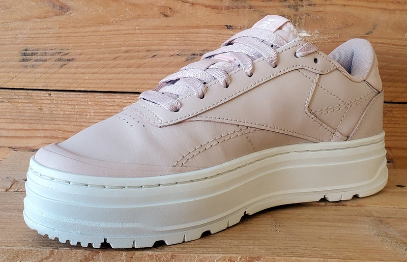 Reebok Club C Double Geo Low Leather Trainers UK5/US7.5/EU38 H69145 Pink/White