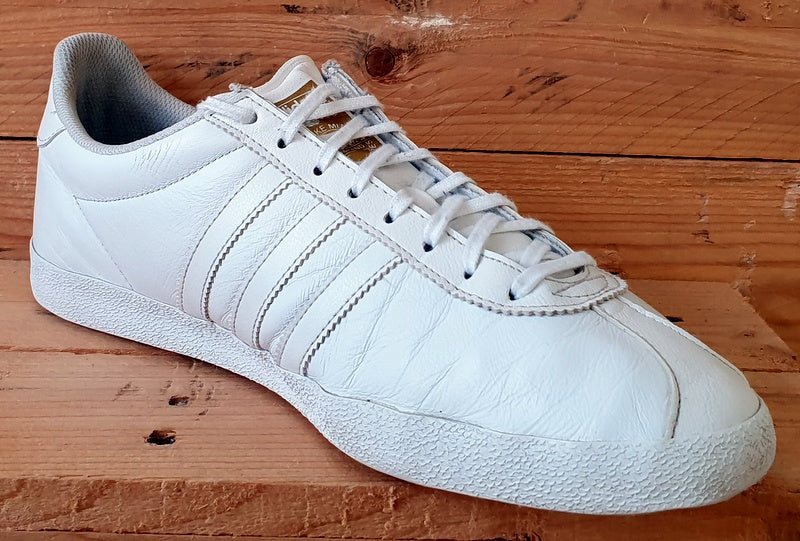 Adidas Gazelle Low Leather Trainers UK10/US10.5/EU44.5 B25214 White/Gold