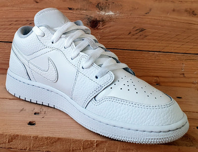 Nike Air Jordan 1 Low Leather Trainers UK4/US4.5Y/EU36.5 553560-130 Triple White