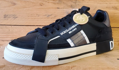 Dolce and Gabbana DG Roma Low Leather Trainers UK9/US9.5/EU43 CS1863 AO223 Black