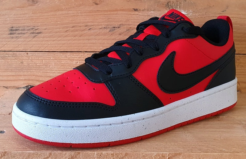 Nike Court Borough Low Leather Trainers UK6/US7Y/EU40 DV5456-600 Red/Black