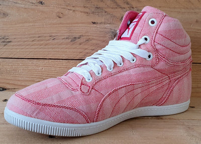 Puma High Cut Textile Trainers 356057 02 Salmon/White UK5.5/US8/EU38.5