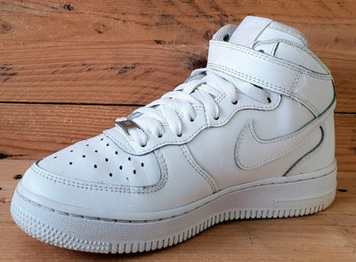 Nike Air Force 1 Mid Leather Trainers UK4/US4.5Y/EU36.5 314195-113 Triple White