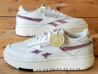 Reebok Club C Double Low leather UK4/US6.5/EU37 H67811 Chalk/Cheetah