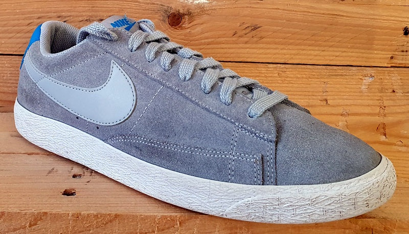 Nike Blazer Low Suede Trainers UK9/US10/EU44 371760-022 Grey/Blue/White