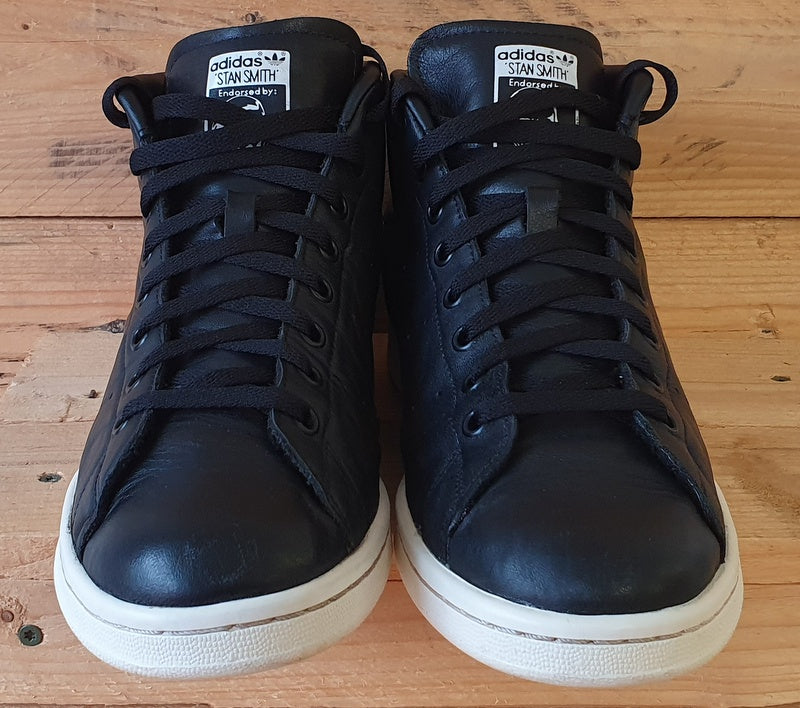 Adidas Originals Stan Smith Mid Leather Trainers UK8/US8.5/E42 S77452 Core Black