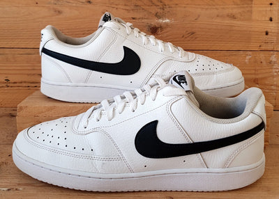 Nike Court Vision Low Leather Trainers UK10/US11/EU45 CD5463-101 White/Black