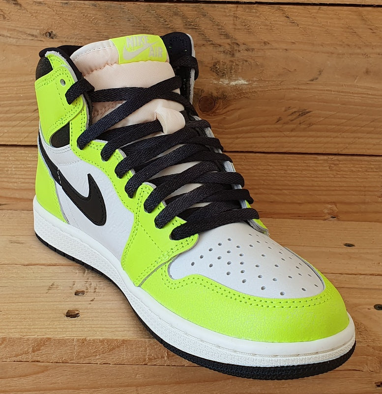 Nike Air Jordan 1 Visionaire Leather Trainers UK7/US8/EU41 555088-702 Volt/White