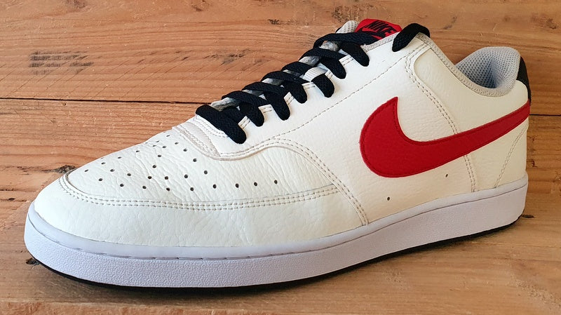 Nike Court Vision Low Leather Trainers UK10/US11/EU45 DM1187-101 Cream/Red