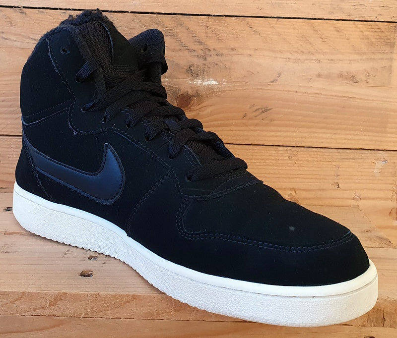 Nike Ebernon Mid SE Suede Trainers UK8.5/US9.5/EU43 AQ8125-001 Black Sail