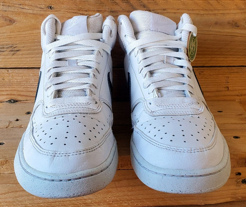 Nike Court Vision Mid Leather Trainers UK7.5/US8.5/EU42 DN3577-101 White/Black