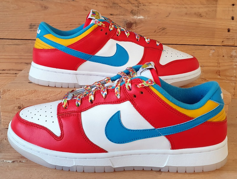 Nike Dunk Low X LeBron Fruity Pebbles Trainers UK8/US9/E42.5 DH8009-600 Red/Blue