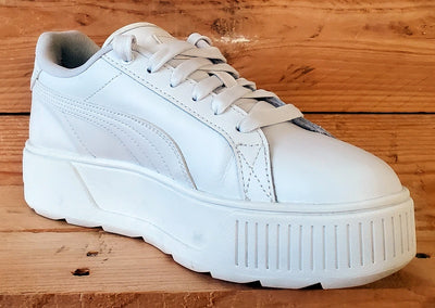 Puma Karmen Platform Low Leather Trainers UK6.5/US9/EU40 384615-01 Triple White