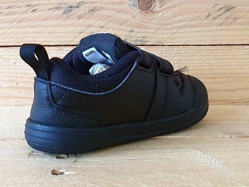 Nike Pico 5 Low Leather Kids Trainers UK6.5/US7C/EU23.5 AR4162-001 Triple Black