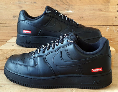 Nike Air Force 1 Low Supreme Leather Trainers UK7/US8/EU41 CU9225-001 Black