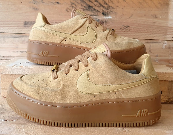 Nike Air Force 1 Sage Low Suede Trainers UK4 US6.5 EU37.5 CT3432 700 Club Gold VintageTrainers