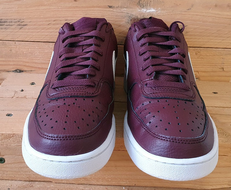 Nike Court Vision Next Nature Leather Trainers UK6/US8.5/E40 DH3158-601 Burgundy