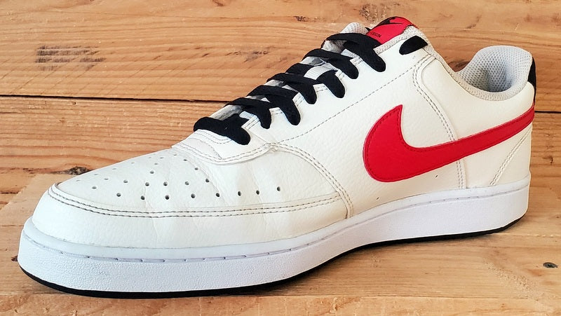 Nike Court Vision Low Leather Trainers UK10/US11/EU45 DH2987-102 Cream/Red