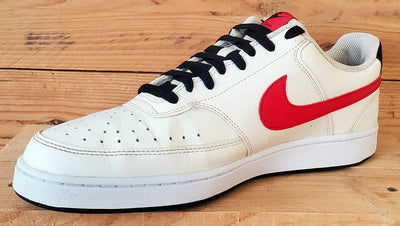 Nike Court Vision Low Leather Trainers UK10/US11/EU45 DH2987-102 Cream/Red