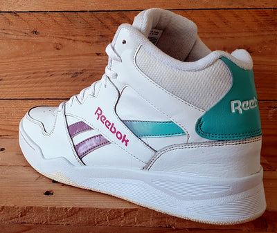 Reebok Royal Mid Leather Trainers UK7.5/US10/EU41 GY8784 White/Purple/Green