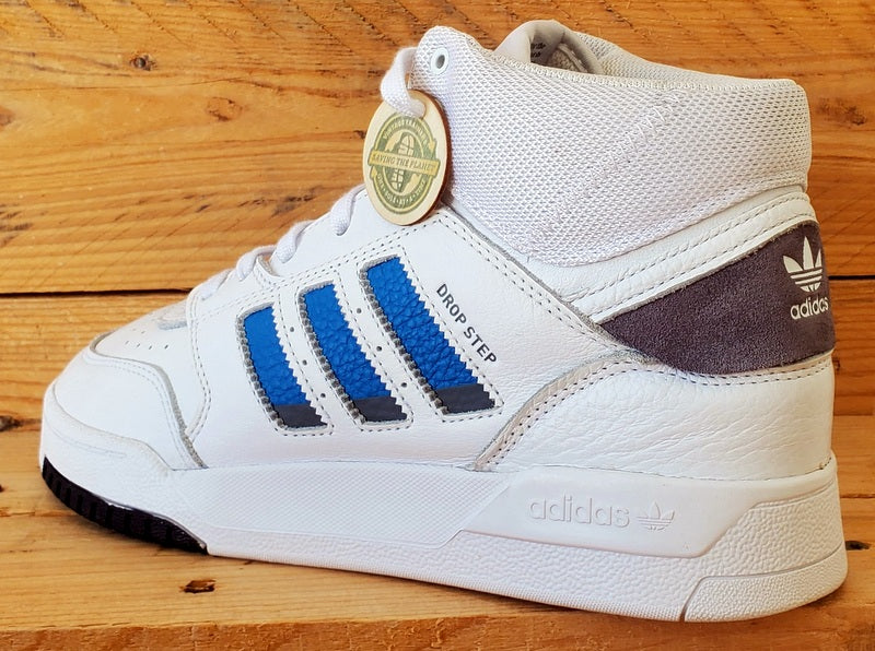Adidas Drop Step Mid Leather Trainers UK8.5/US9/EU42.5 IF0900 White/Blue