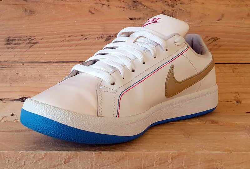 Nike Main Draw Low Leather Trainers UK5.5/US6Y/EU38.5 354592-104 White/Blue/Gold