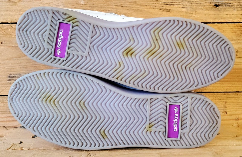 Adidas Sleek Low Leather Trainers UK7/US8.5/EU40.5 FW3461 White/Bliss Purple