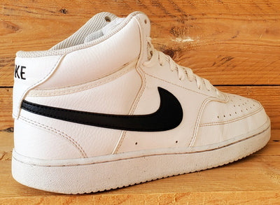 Nike Court Vision Mid Leather Trainers UK7/US8/EU41 DN3577-101 White/Black