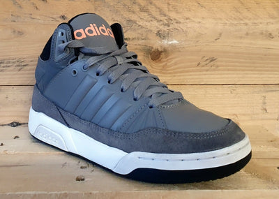 Adidas Neo Mid Leather Trainers UK4.5/US6/EU37 B74274 Grey/Black/Peach/Pink
