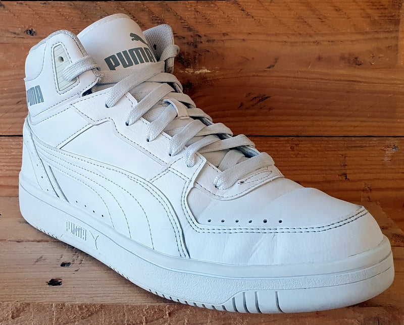 Puma Rebound Joy Mid Leather Trainers UK9/US10/EU43 374765-06 Triple White