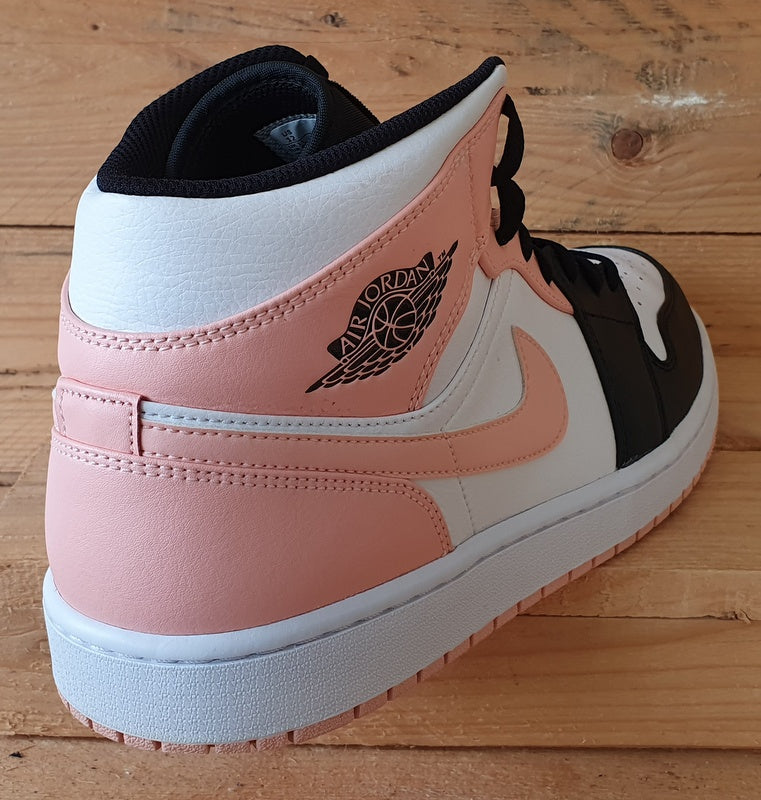 Nike Air Jordan 1 Mid Leather Trainers UK11/US12/EU46 554724-133 Crimson Tint