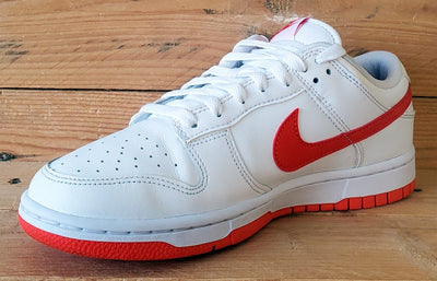 Nike Dunk Retro Low Leather Trainers UK6/US6.5/EU39 DV0831-103 White/Picante Red