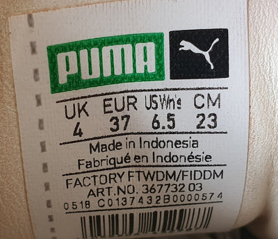 Puma Suede Bow Varsity Low Trainers UK4/US6.5/EU37 367732 03 Marshmallow/White