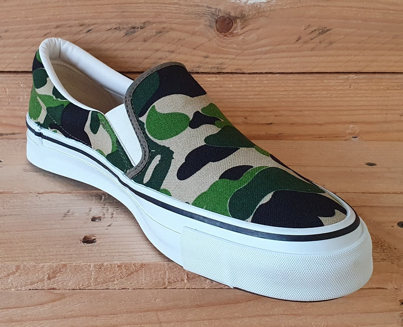 A Bathing Ape Slip-On Low Canvas Trainers UK7/US8/EU41 Camouflage/White 