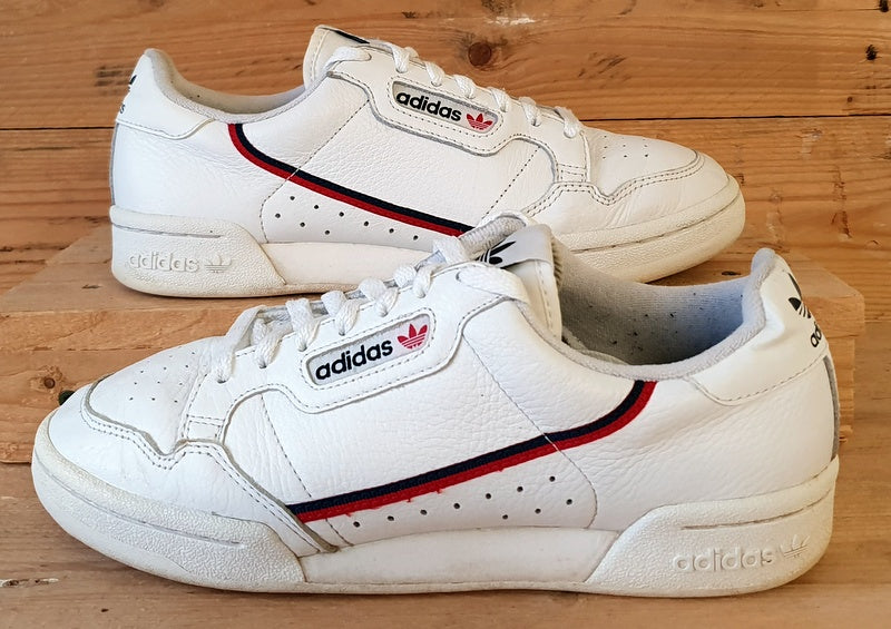 Adidas Continental 80 Low Leather Trainers UK7/US7.5/EU40.5 G27706 White/Red