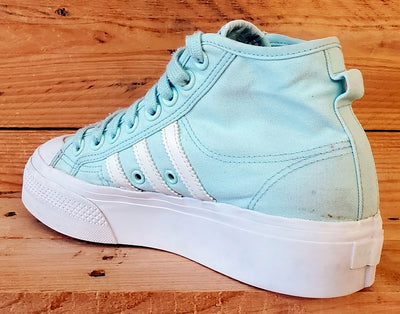 Adidas Nizza Platform Mid Canvas Trainers UK6/US7.5/EU39 H02700 Green/White