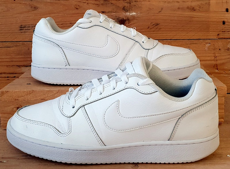 Nike Ebernon Low Leather Trainers UK8/US9/EU42.5 AQ1775-100 Triple White